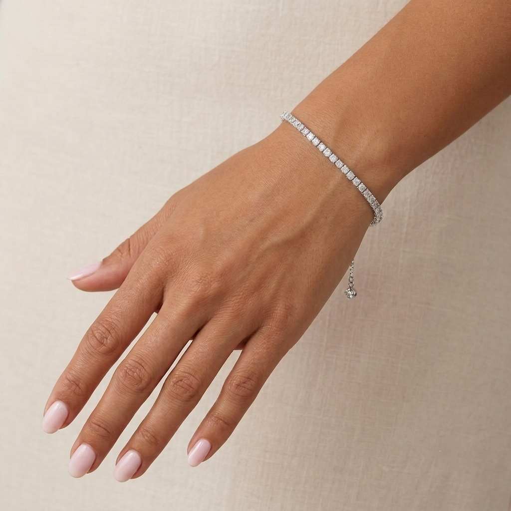 Rose Gold Adjustable Tennis Bracelet