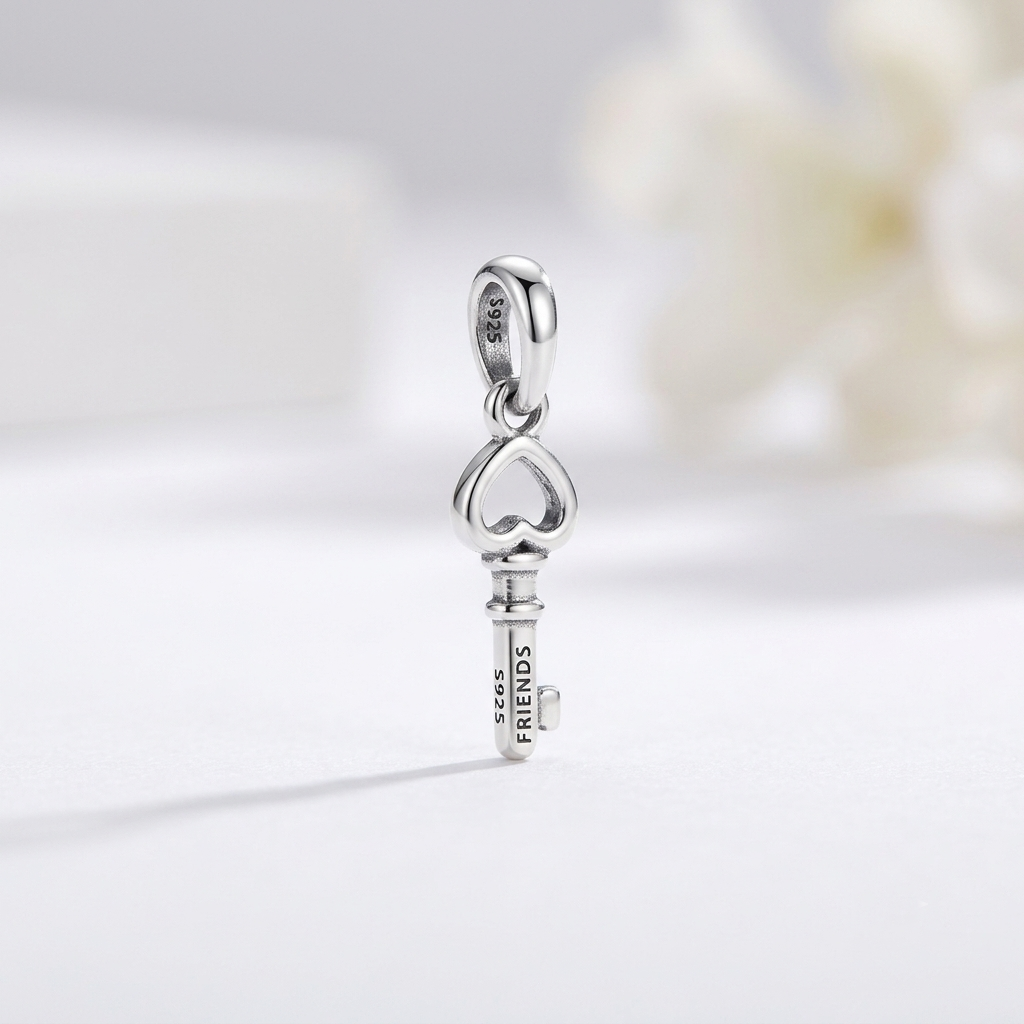 Sterling Silver Key Pendant Charm