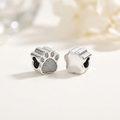 Sterling Silver Paw Print Bead