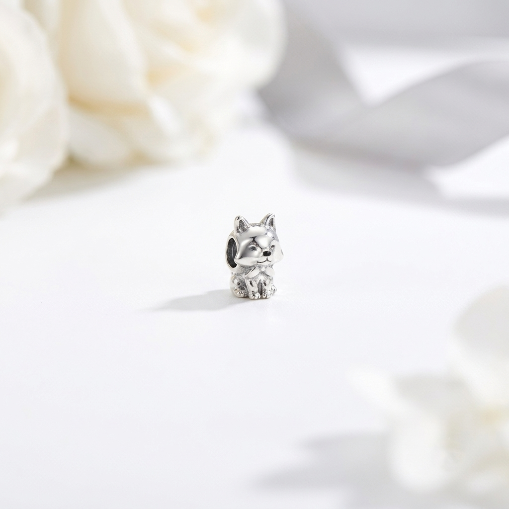 Silver Cat Charm