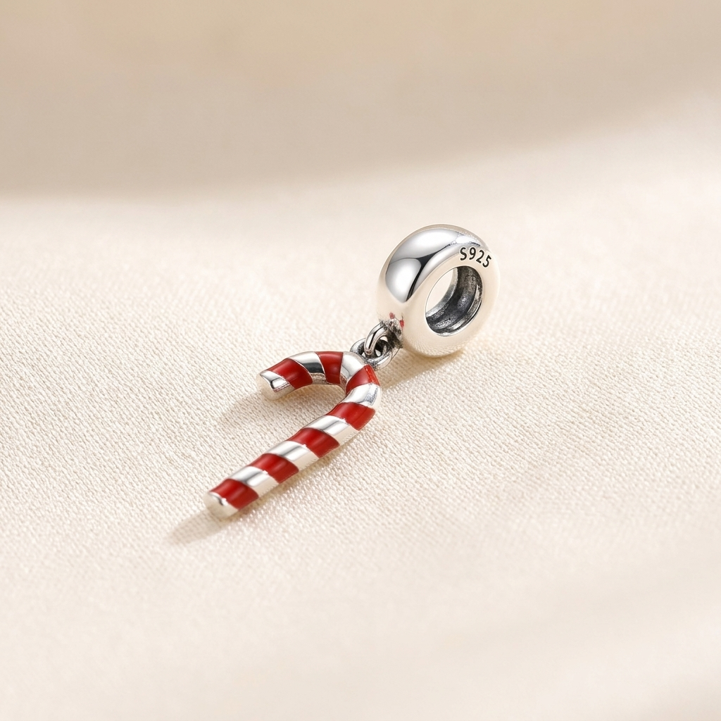 Sterling Silver Candy Cane Charm