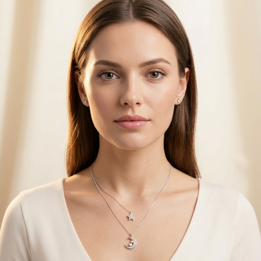 Moon & Star Layered Necklace