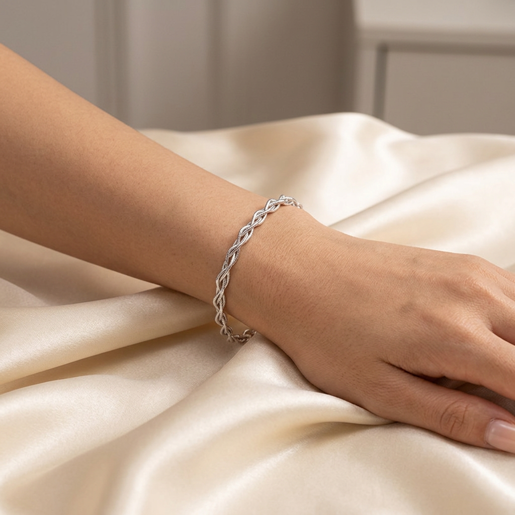Silver Braided Bracelet