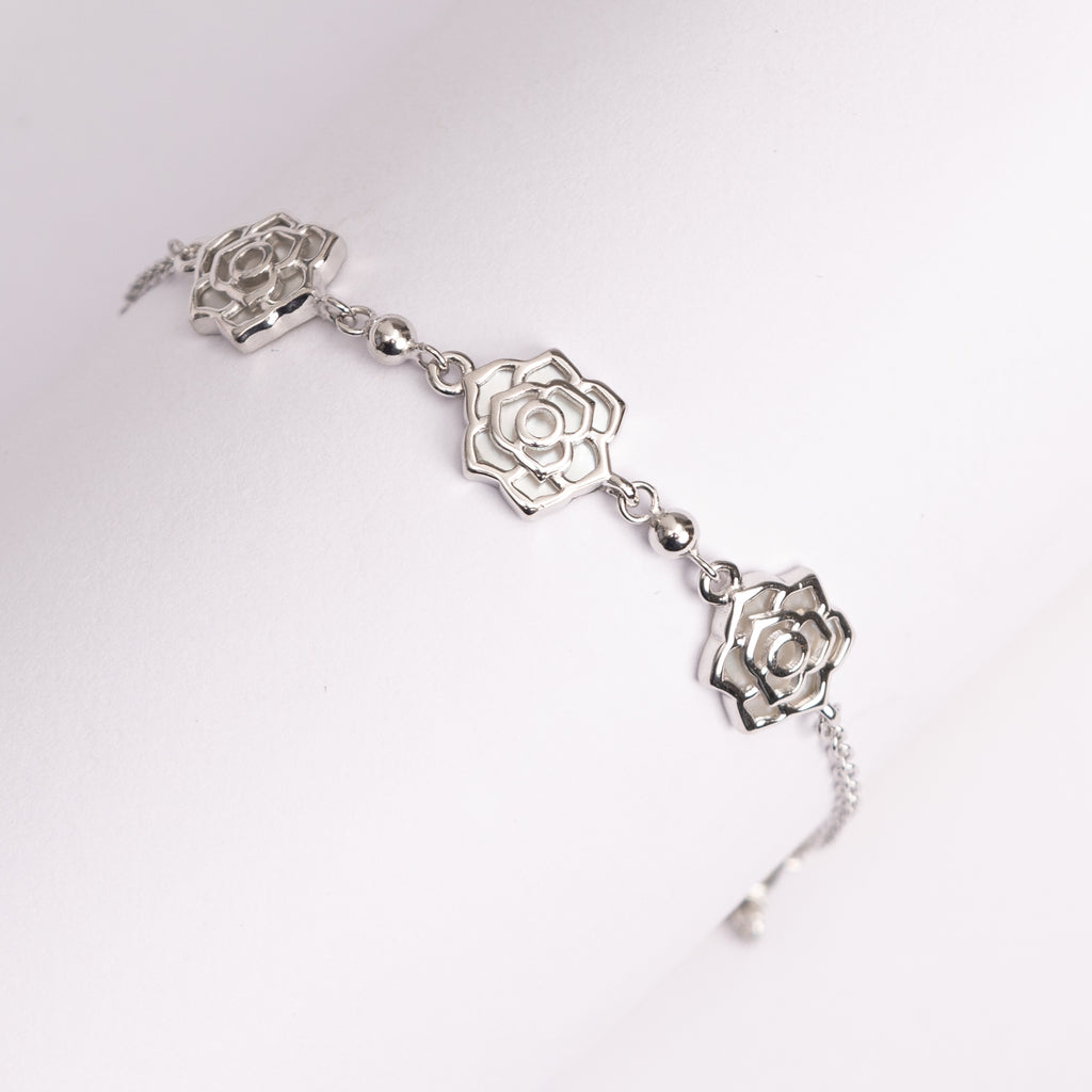 Sterling Silver Rose Bracelet