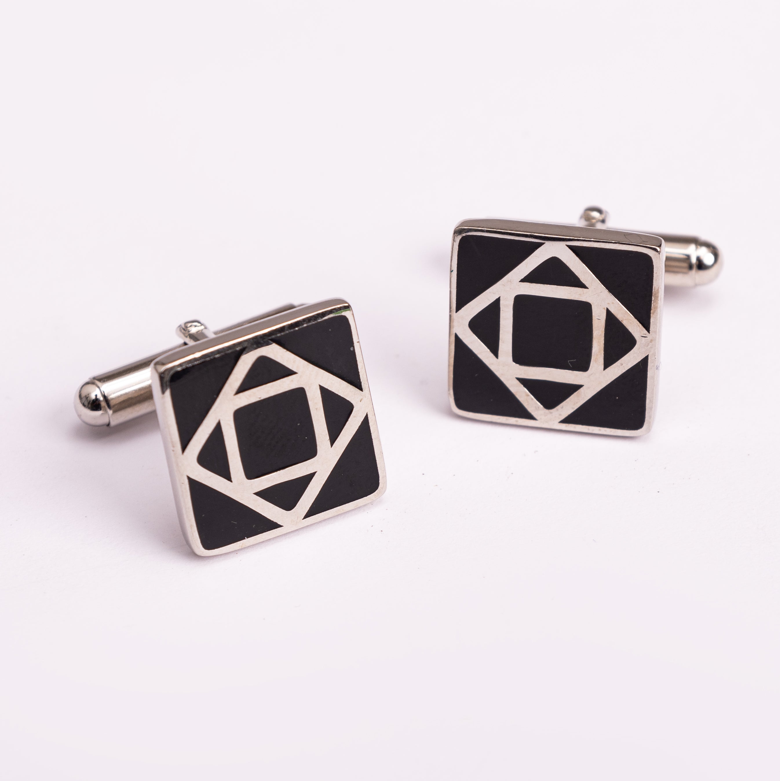 Geometric Black Cufflinks