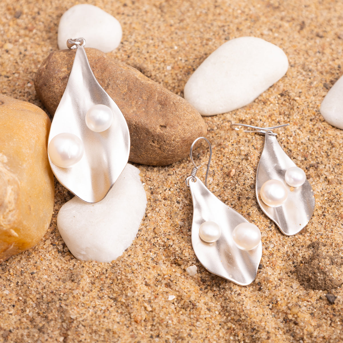 Pearl & Silver Statement Earrings