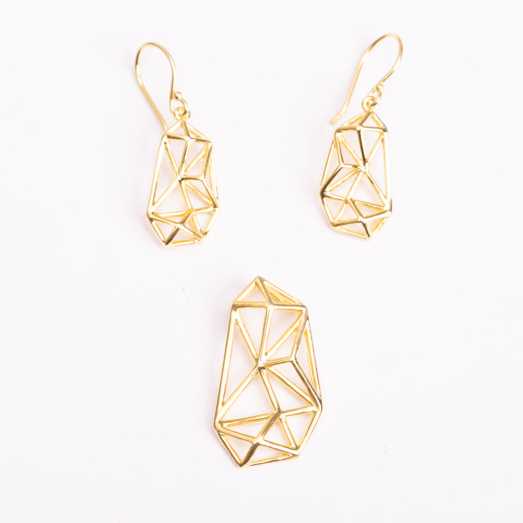 Geometric Gold Jewelry Set