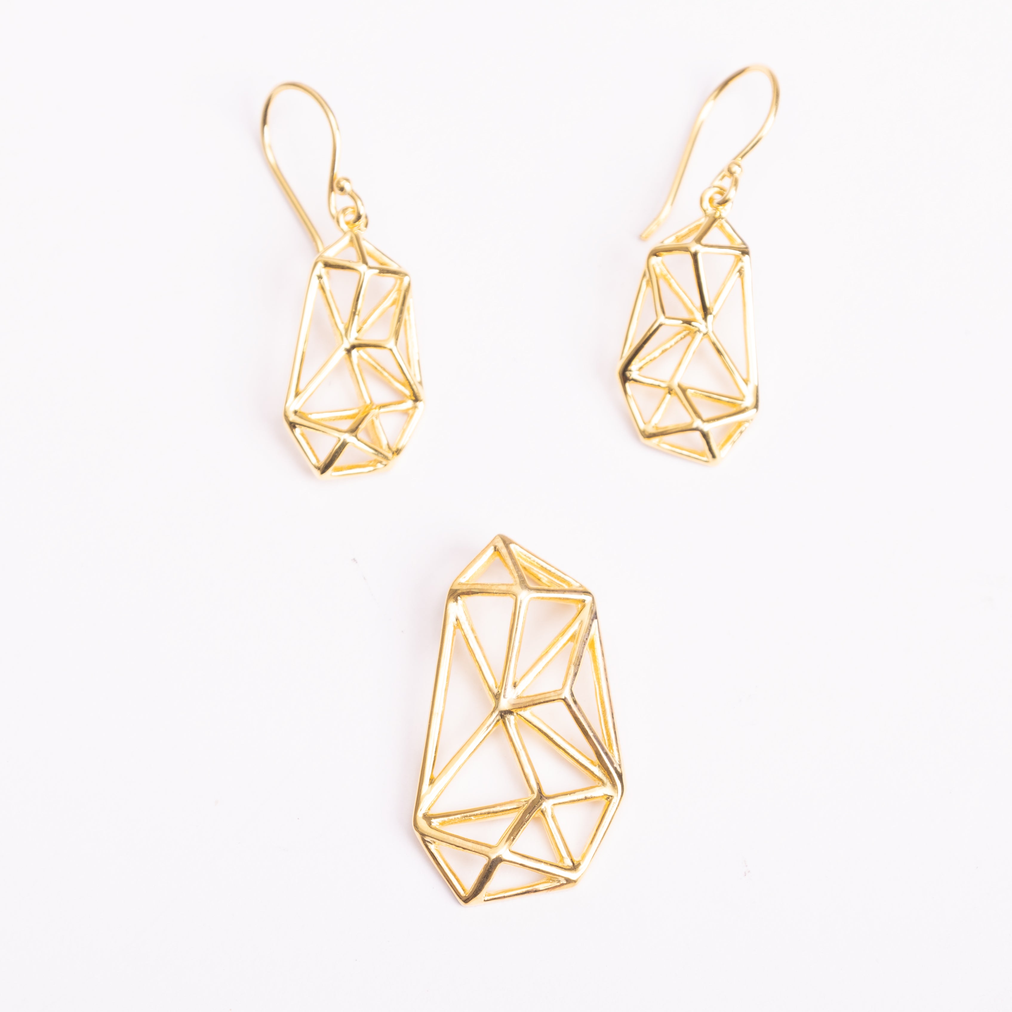 Geometric Gold Jewelry Set