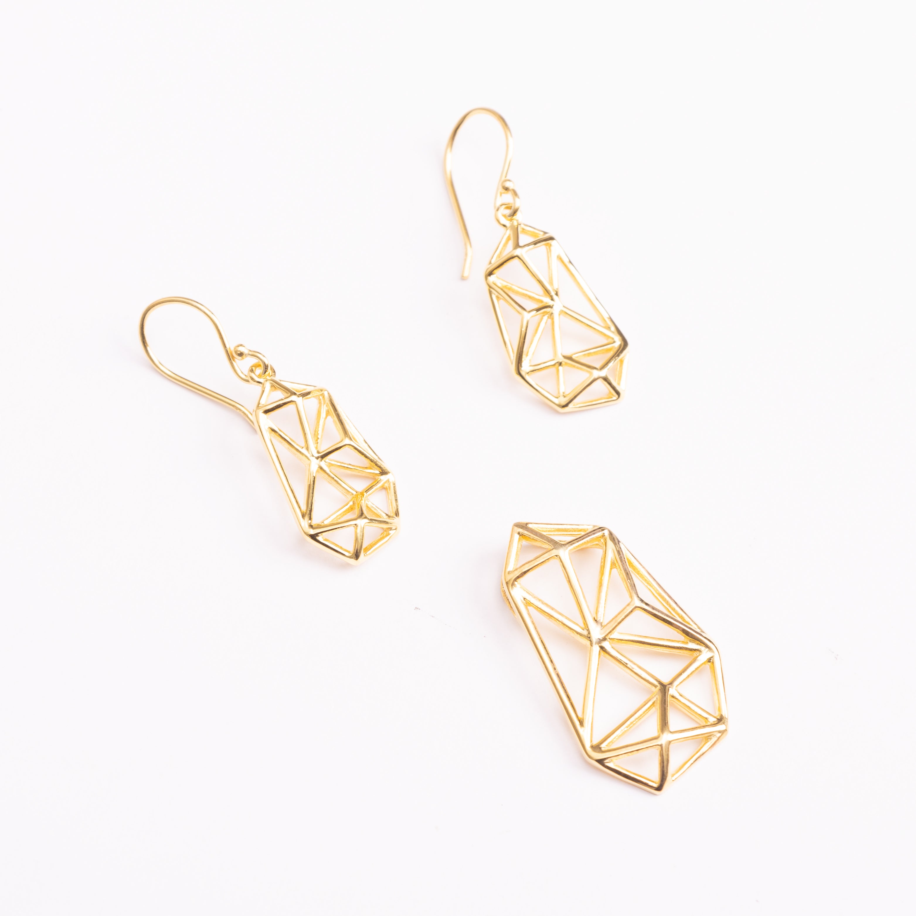 Geometric Gold Jewelry Set