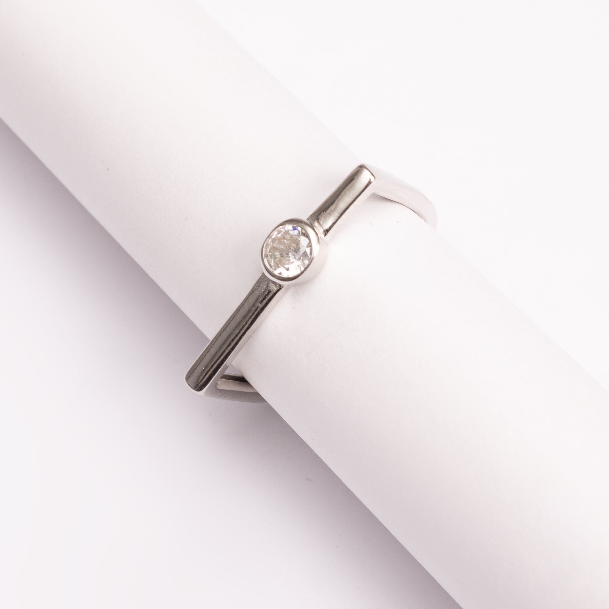 Minimalist Ring with Brilliant Zirconia
