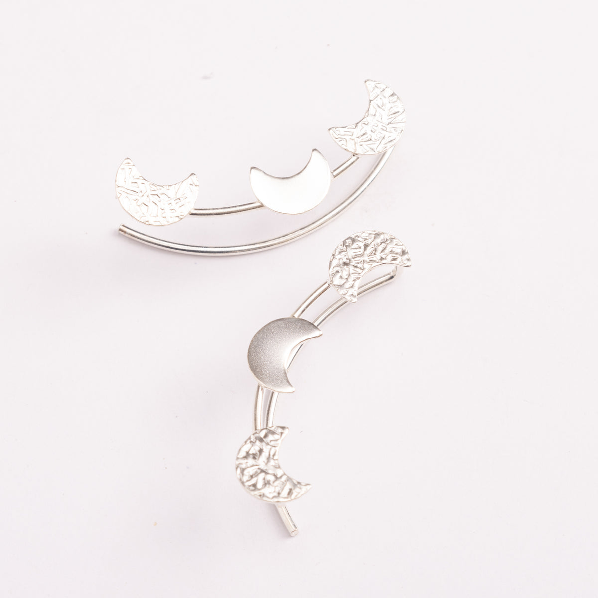 Moon Phases Silver Ear cuffs