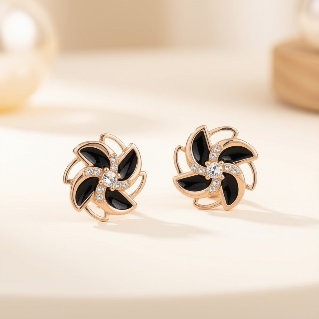 Elegant Pinwheel Stud Earrings