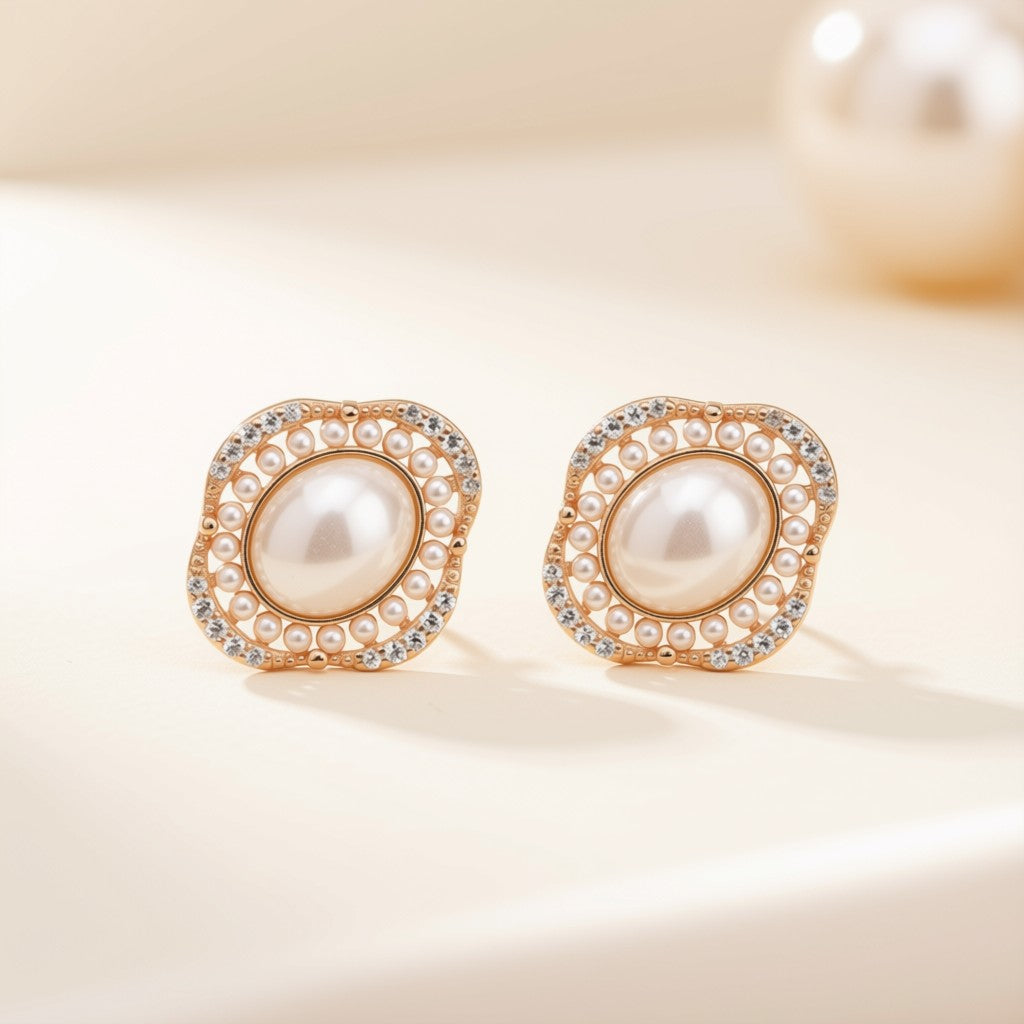 Royal Pearl Stud Earrings