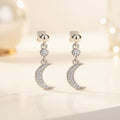Crystal Crescent Moon Earrings