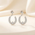 Horseshoe Crystal Stud Earrings