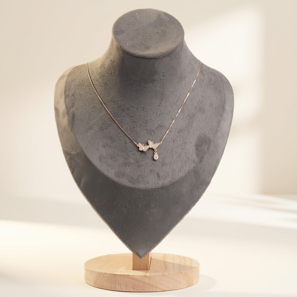 Golden Butterflies Pendant Necklace