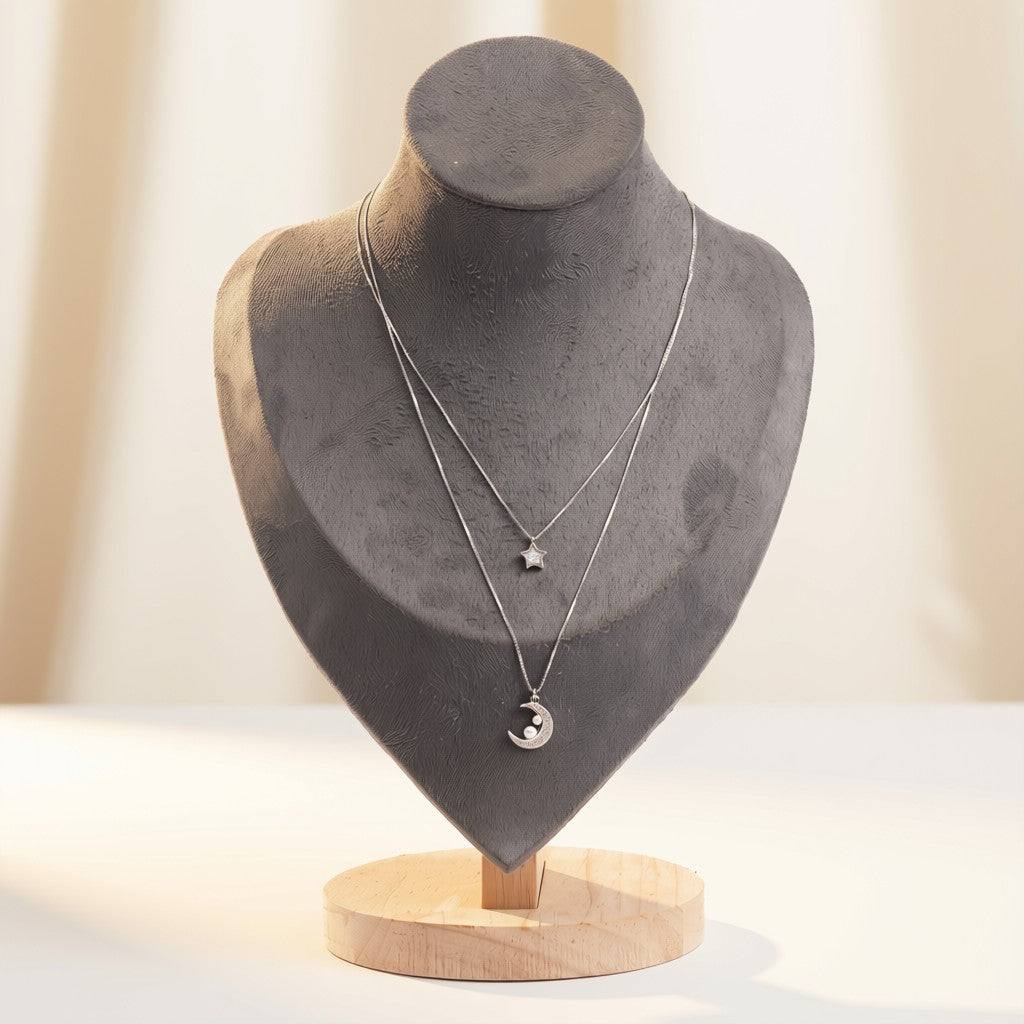 Moon & Star Layered Necklace