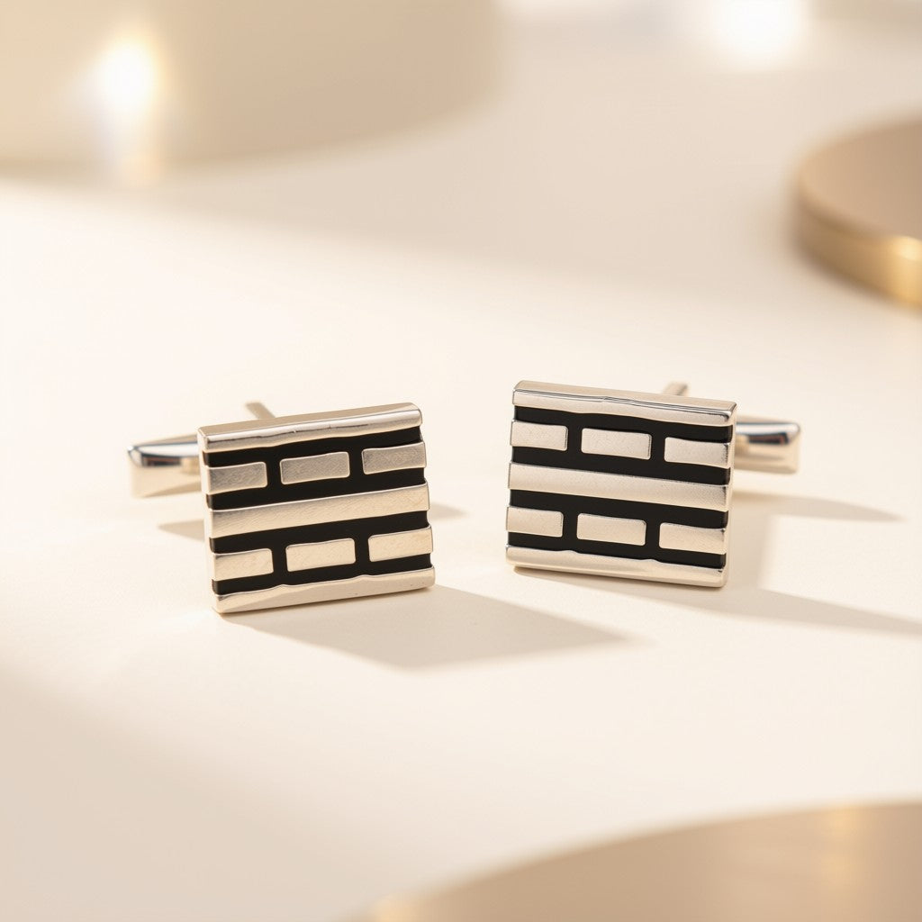 Geometric Silver Cufflinks