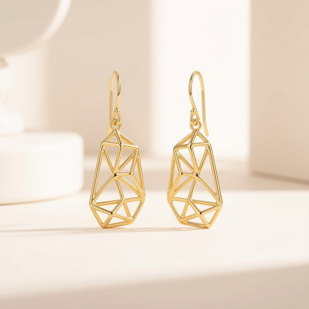 Geometric Gold Jewelry Set