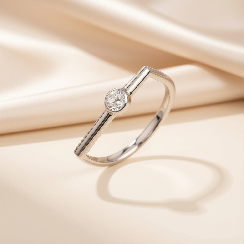 Minimalist Ring with Brilliant Zirconia